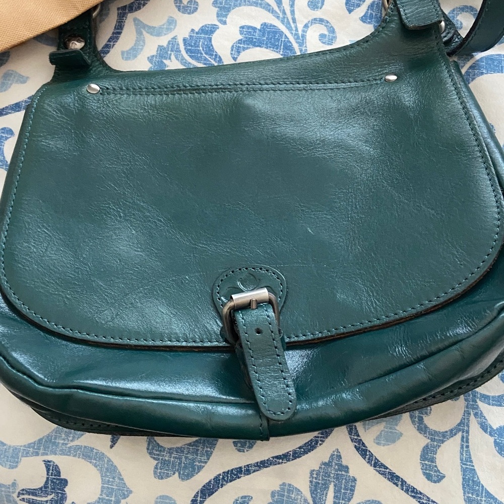 Patricia Nash teal Signature leather bag